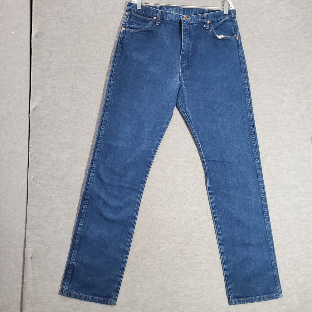 VINTAGE Wrangler Men Jeans 38x36 Blue Denim Straight High Rise 13MWZ Y2K